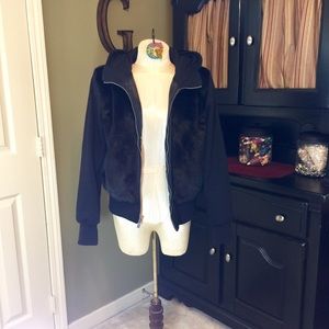 Ijeans by Buffalo Black Faux Fur Hooded Jckt